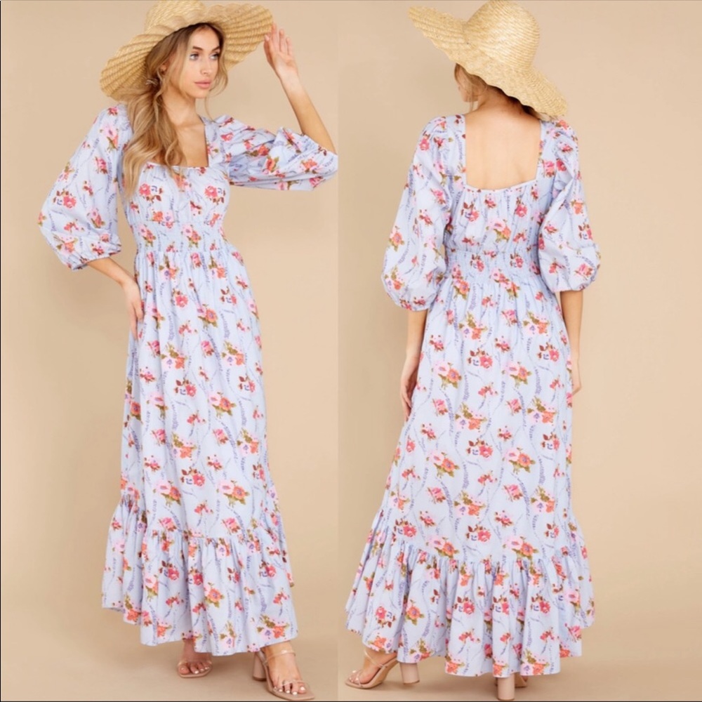 NWT LoveShackFancy Minnia Lavender Moon Maxi Dress size Medium - Picture 2 of 12